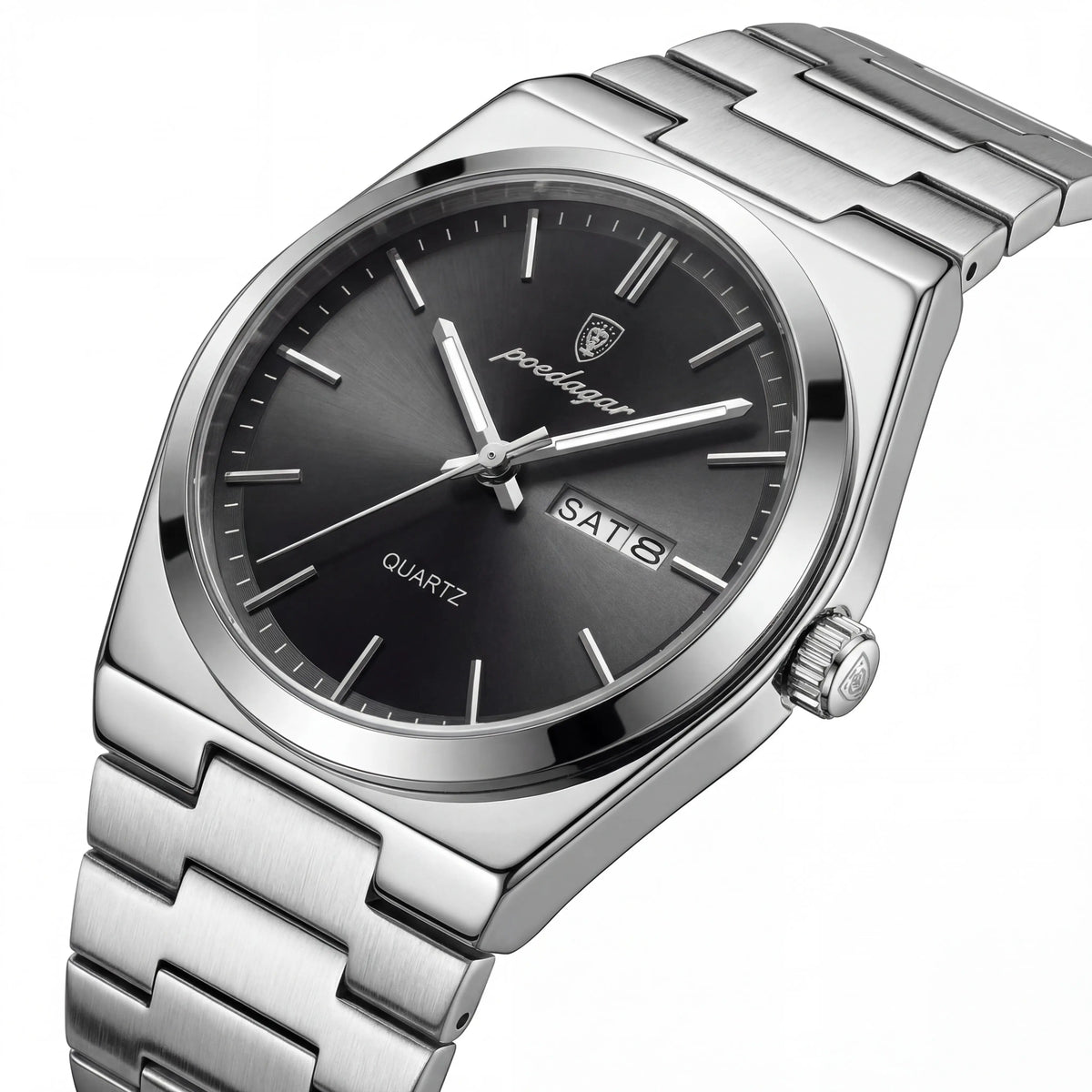 Zorick Linear Steel | Silver Black